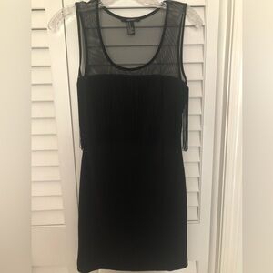 Forever 21 Fringed Sleeveless Black Mini Dress